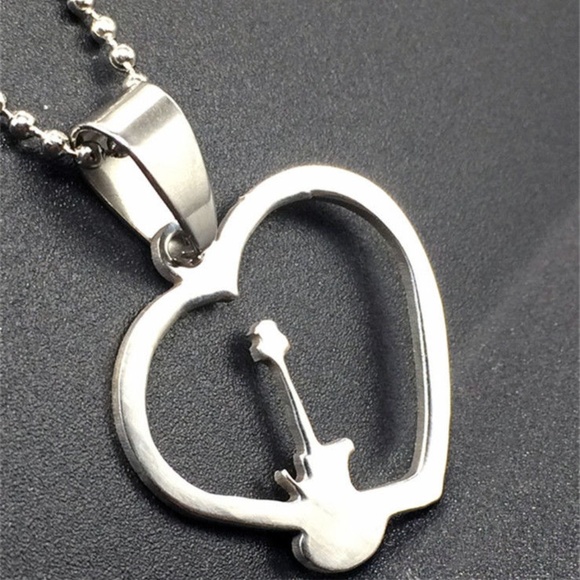 Jewelry - heart pendant guitar laser cut